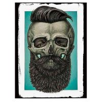 Barber Shop Tablou Craniu Vintage - Material produs:: Poster pe hartie FARA RAMA, Dimensiunea:: 60x80 cm