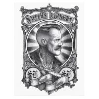 Barber Shop Tablou Smiths Barbers Vintage - Material produs:: Tablou canvas pe panza CU RAMA, Dimensiunea:: 60x80 cm