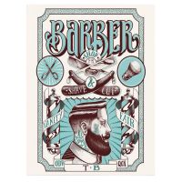 Barber Shop Tablou Shave&#038;Cut Vintage - Material produs:: Poster pe hartie FARA RAMA, Dimensiunea:: 20x30 cm