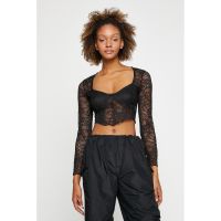 Bluza crop slim fit - din dantela
