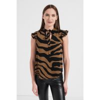Bluza cu maneci scurte si imprimeu zebra