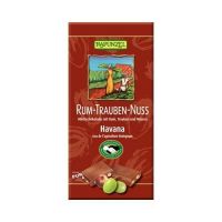 Ciocolata cu stafide alune si rom, 100g, Rapunzel