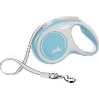 FLEXI New Comfort, lesă retractabilă câini, bandă FLEXI New Comfort M, lesă retractabilă câini, 25kg, bandă, 5m, albastru deschis