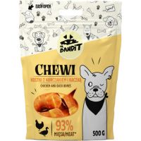 MR BANDIT Chewi Bones, XS-XL, Pui și Rață, punguță recompense câini, 500g