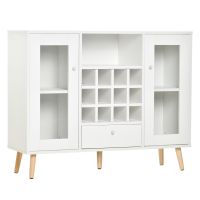 Dulap de bucatarie cu suport de sticle HOMCOM, PAL, alb, 100x33x80cm | Aosom RO