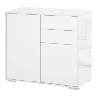 Dulapior cu sertare si 2 Dulapioare cu polite reglabile, Deschidere prin Presiune 79x36x74cm HOMCOM | Aosom RO