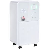 HOMCOM Dezumidificator Portabil Alb 28x20x50.5cm Eficient pentru Umiditate Excesiva in Casa | Aosom Romania