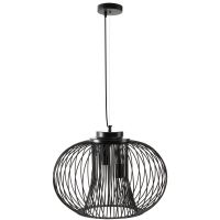 Homcom Lustră de Plafon Modernă, Suport E27, Înălțime Reglabilă, Design Negru, Ideală pentru Living și Salon, Plafonieră Suspendată | Aosom Romania