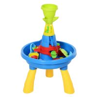 HOMCOM Masă de Activități Educativă pentru Copii, cu 21 Accesorii, din PP Certificat, 46x46x72cm, Albastru | Aosom Romania