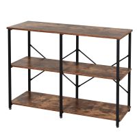 HOMCOM Raft Stil Industrial, Design Modern cu 3 Nivele, Ideal pentru Decor și Depozitare, 120x30x76cm | Aosom Romania