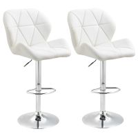 HOMCOM Set 2 Scaune de Bar Pivotante, Design Contemporan, Albe, Elegante și Confortabile | Aosom Romania