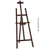 HOMCOM Sevalet Pictura Studio Profesional Inaltime si Inclinare Reglabile din Lemn 51.5x71.5x134.5, Culoare Cafea