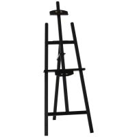 HOMCOM Sevalet Profesional de Pictură Tip A din Lemn Reglabil pentru Artiști și Studiouri, Ușor de Asamblat, Culoare Natur | Aosom Romania
