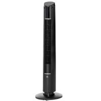 HOMCOM Ventilator de Turn, 3 Viteze, 4 Moduri, Control prin Telecomandă, Ecran LED, Negru | Aosom Romania