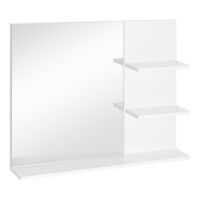 kleankin Dulap Oglindă Baie cu 3 Rafturi Spațiu Depozitare MDF Alb 60x10x48cm | Aosom Romania
