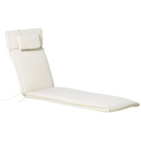 Outsunny Saltea Confortabilă pentru Șezlong, Rezistentă la Apă, Ușor de Curățat, 198x53x5cm, Alb Crem | Aosom Romania
