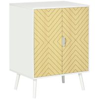 Bufet Modern HOMCOM pentru Sufragerie, Dulap Multifuncțional din Lemn cu 2 Uși și Etajeră Reglabilă, Design Elegant, 60x40x80cm | Aosom Romania