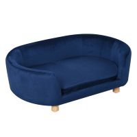Culcus pentru Caini de Interior PawHut, Canapea pentru Pisici sau Caini de Talie Mica si Medie Max. 22.5kg, din Catifea Albastra | Aosom RO