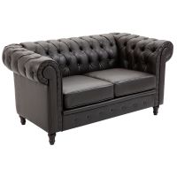 HOMCOM Canapea 2 Locuri, Piele Sintetică, Confortabilă, 160x84x80 cm | Aosom Romania