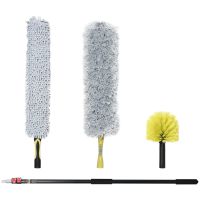 HOMCOM Kit de Curățare cu Stâlp Telescopic 3,5m și Cap Pliabil, Microfibră pentru Praf | Aosom Romania