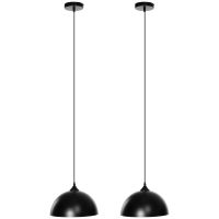 HOMCOM Lustră Suspendată Stil Industrial, Înălțime Reglabilă, Design Modern, Ø30x126 cm, Negru | Aosom Romania