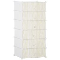 HOMCOM Mobilier Modular pentru Încălțăminte, 6 Cuburi Design Semicristal din PP și ABS, 45x35x17cm, Alb, Soluție Compactă | Aosom Romania