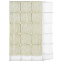 HOMCOM Mobilier Modular pentru Încălțăminte, Spațios și Modern, din PP și Oțel, 145x47x196cm, Alb | Aosom Romania
