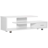 HOMCOM Mobilier TV Modern pentru Ecrane de până la 65" PAL cu Sertar și Spațiu Deschis 135x35x41.7 cm Alb | Aosom Romania