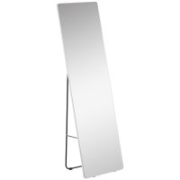HOMCOM Oglindă de Toaletă Suspendată sau Inclinabilă, din Aliaj de Aluminiu, Design Modern, Argintiu | Aosom Romania