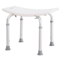 HOMCOM Scaun de Duș Antiderapant, Înălțime Reglabilă, Confortabil, 50x50.6x39.5-56.5 cm, Alb | Aosom Romania