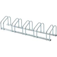 HOMCOM Suport de parcare pentru biciclete pentru 5 biciclete din otel, 145 × 33 × 27 cm, argintiu