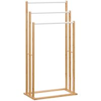 HOMCOM Suport Prosoape din Bambus cu 3 Nivele Design Modern Economisitor de Spațiu pentru Baie sau Bucătărie | Aosom Romania