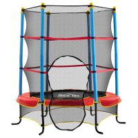 HOMCOM Trambulina interior si exterior pentru copii 3-6 ani, cadru din otel si covor in PP si poliester cu design fara arcuri, Φ165x162 cm
