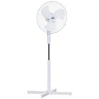 HOMCOM Ventilator de Podea, 3 Viteze, Înălțime Ajustabilă, Design Modern, 60x60x90-120cm, Alb | Aosom Romania