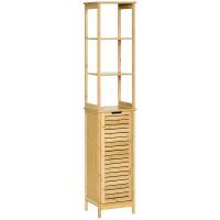 Kleankin Mobilier Baie Tip Turn, Spațiu de Depozitare Vertical, Lemn, 34x30x173 cm, Design Compact | Aosom Romania