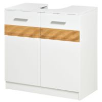 Kleankin Mobilier Sub Chiuveta Baie, Spațiu de Depozitare Optimizat cu Uși din Lemn, Design Compact, 60x30x60.5 cm, Alb | Aosom Romania