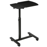 Masă cu Roți HOMCOM, Birou Mobil pentru Calculator, Înălțime Ajustabilă, 58x34x72-90cm, Ideal pentru Birou și Acasă | Aosom Romania
