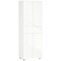 Dulap Bucatarie cu sertare,4 usi, cu 5 niveluri cu 3 rafturi reglabile, pentru sufragerie, alb lucios 60x35x170cm HOMCOM | Aosom RO
