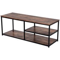 HOMCOM Mobilier TV Stil Industrial cu 3 Etajere Design Modern din Lemn și Metal 120x40x45cm Maro și Negru | Aosom Romania