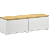 HOMCOM Suport TV pentru Televizoare Până la 65", Unitate Media Modernă cu 2 Dulapuri, Design din Lemn, Alb | Aosom Romania