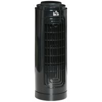 HOMCOM Ventilator Oscilant de Coloană, 3 Viteze, Design Compact, ABS și Cupru, Negru | Aosom Romania