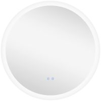 Kleankin Oglindă Rotundă LED pentru Baie, Reglabilă, 3 Temperaturi de Culoare, Anti-Ceță, 70cm | Aosom Romania