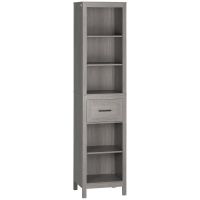 Kleankin Organizator Baie cu Sertar și 5 Rafturi, Spațiu Depozitare Amplu, Design Compact, Gri | Aosom Romania
