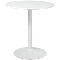 Masa rotunda HOMCOM, baza din otel, suport antiderapant Φ70x75cm, MDF si Otel, Alb | Aosom RO