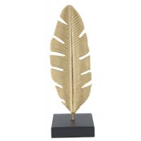 Mauro Ferretti Decor Frunze Glam Cu Suport Pentru Lumanari Cm 10X10X30
