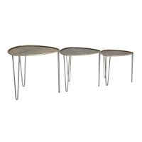 Mauro Ferretti Masuta de cafea DELHI set din 3 bucati CM Ø 53,5X54X47-45,5X46X41-38X38X35