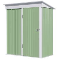Casute de gradina de mici dimensiuni, din otel,cu usa cu blocare, 161x95x163/181cm, verde
