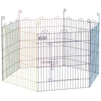 Gard pentru Caini cu 6 Panouri cu Inchidere cu Zavor, Gard pentru Caini Talie Medie din Metal, Ø120x60 cm, Multicolor PawHut | Aosom RO