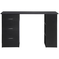 HOMCOM Birou de Calculator Modern, Masa de Lucru cu 3 Sertare și Raft pentru Depozitare, Design Elegant, Negru | Aosom Romania