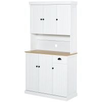 HOMCOM Bufet de Bucătărie Modern cu Dulap pentru Depozitare, Ideal pentru Cuptorul cu Microunde, Design Elegant, Alb | Aosom Romania